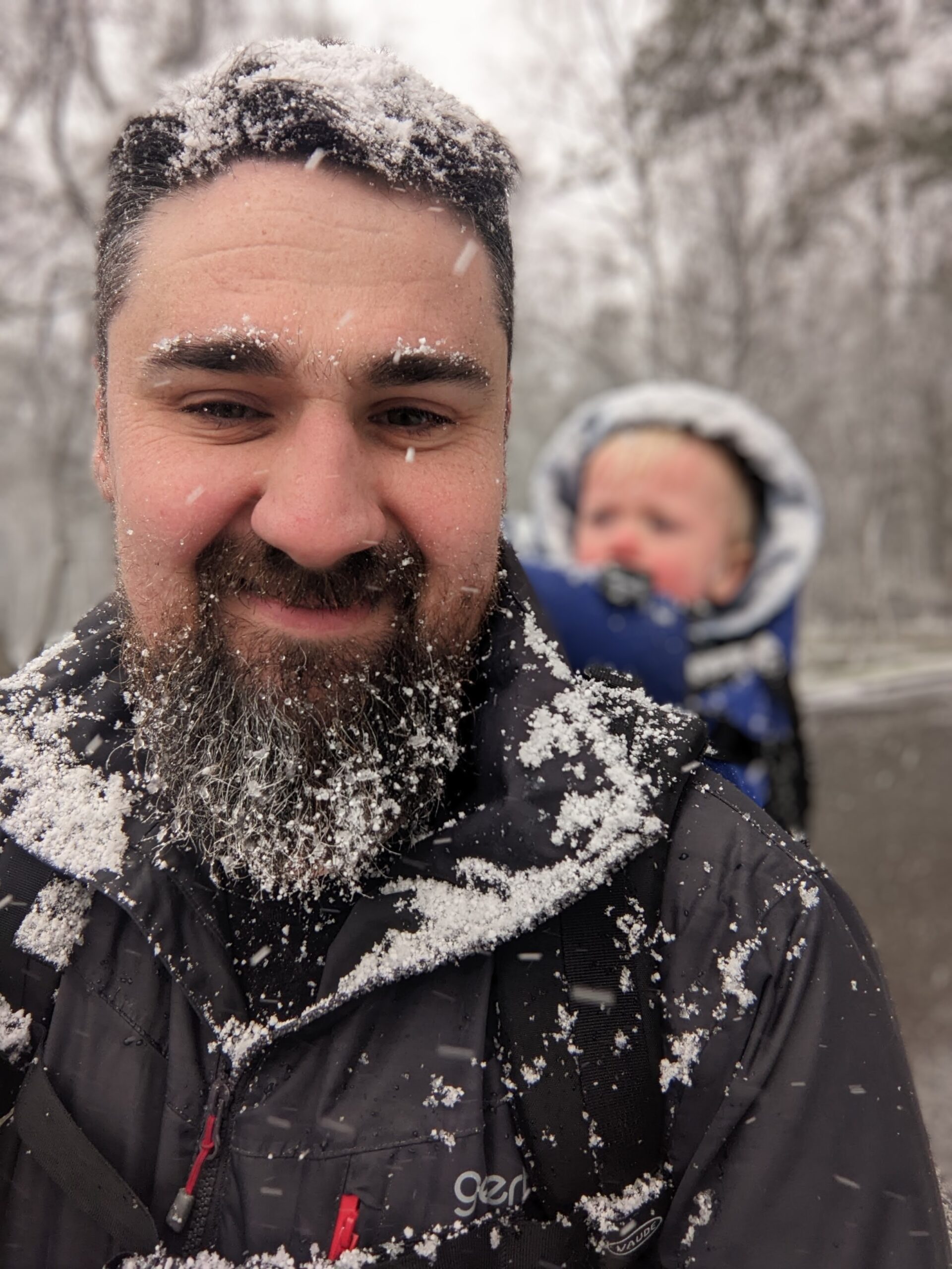 Jacob loves walking whatever the weather.